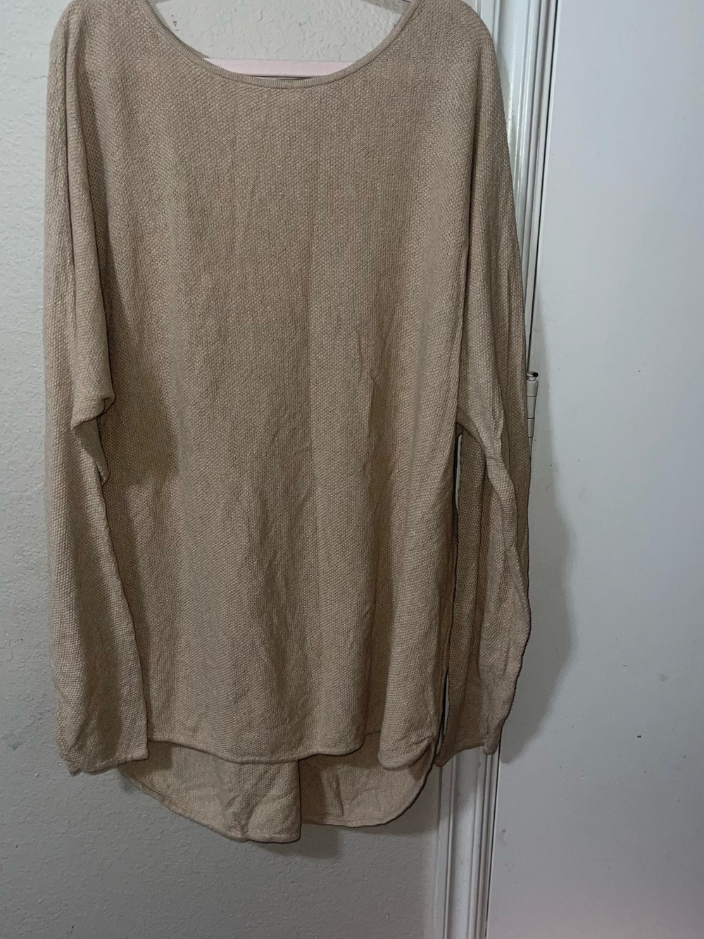 Michael Kors Scoop Neck Lightweight Knit Sweater in Beige